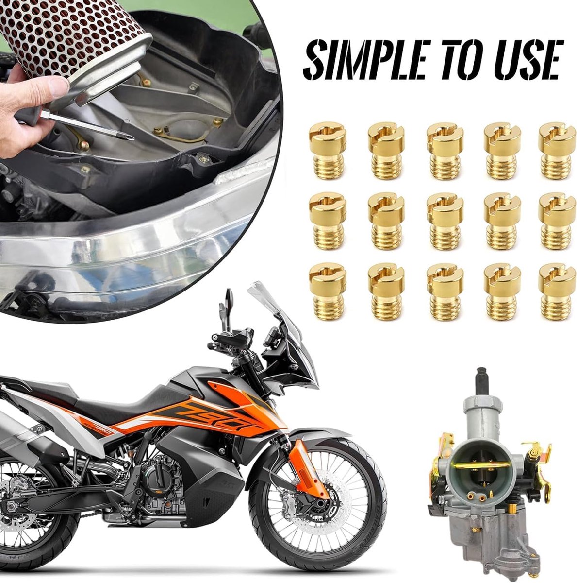Sproeiersenset M4, carburateur hoofdsproeiers set, hoofdsproeier carburateur, carburateursproeiers set sproeiers, carburateur sproeiers voor scooter motorfiets schakelbrommer, 40-85