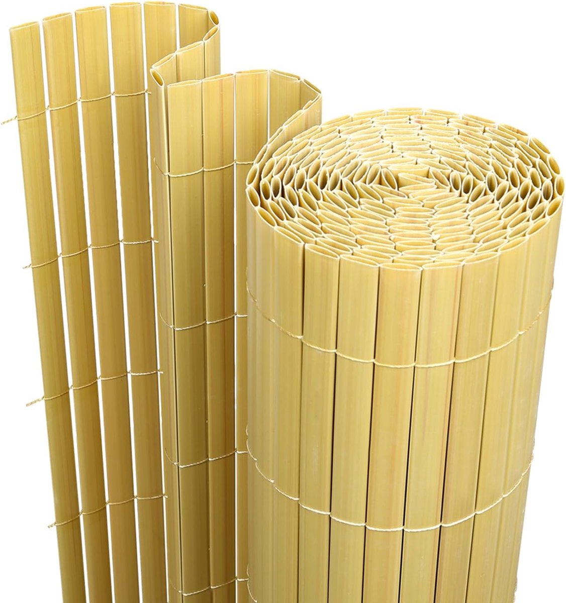 ribversterkingen, bamboe pvc, inkijkbescherming, uv-bestendig, schimmelvrij en onderhoudsvriendelijk, versterkt sterke privacy voor tuin, balkon, terras (0,8 x 7 m)