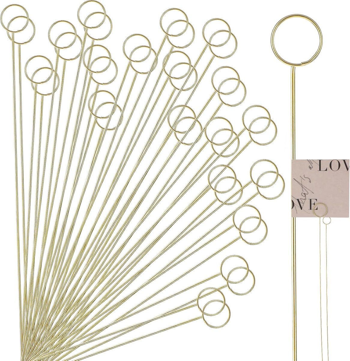 40 stuks metalen bloemen plaats kaarthouder, bloem pick clips tafel nummer houders, gouden metalen kaart foto houder pick voor bloemstuk bruiloft feest verjaardag doe-het-zelf cadeau