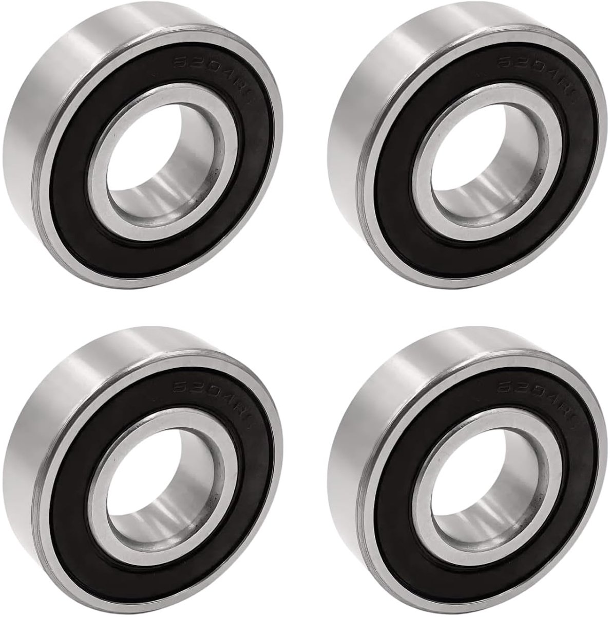 Lagers 6204-2rs, groefkogellagers 20 x 47 x 14 mm 6204 2rs dubbele beschermende chroomlegering voor doe-het-zelf, draaibanken, motoren, 3D-printers, freesmachines (6204-2RS 4ps)