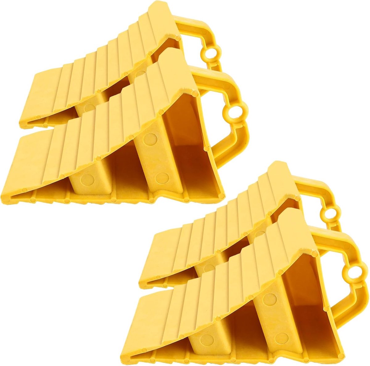 4 stuks onderlegkegen, onderlegkegen, camper met handvat, kunststof onderlegkegen, auto, remwiggen voor aanhanger, auto, camper
