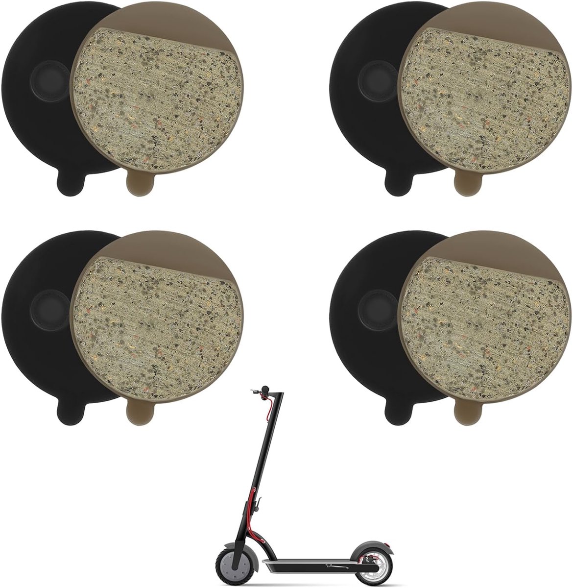 4 paar remblokken voor scooters, geschikt voor KUGOO M4/M4 Pro, Soflow SO4 Pro Gen2 en Xiaomi. Schijfremblokken voor optimale prestaties en duurzaamheid onder alle weersomstandigheden.