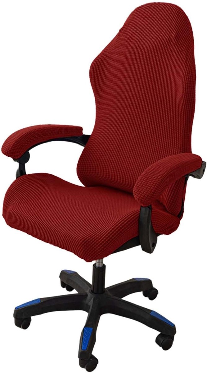 4 Stk. Gaming Stoel Hoes Wasbaar, Wasbare Gaming Stoel Hoes, Gaming Stoelhoezen, GamingStoelhoezen Anti-Rutsch, Met Ritssluiting, Passend voor Gamingstoel, Computerstoel, Draaistoel (Wijnrood)
