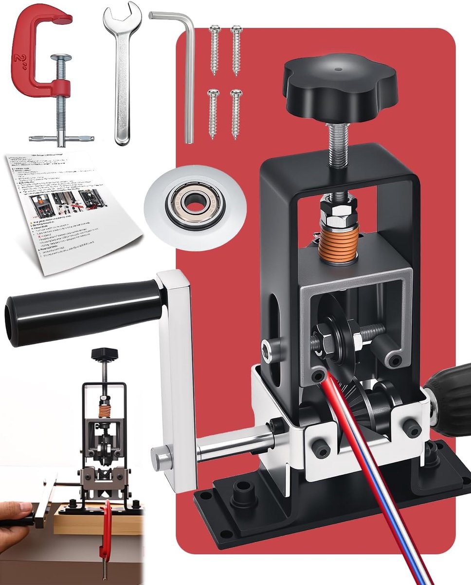 Draadstripper Machine, 0,1-1 inch Handmatige Draad Strippen Machine met Vervangend Blad, Boor Aangedreven Hand Crank Kabel Stripper Tool voor Elektrische Kabel Strippen & Schroot Koper