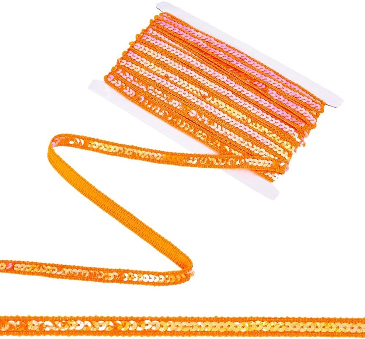 Paillettenband Roll Sparkly Braid Spangles Strips Glitter Round Flat Beaded Paillettes Fabric Ribbons voor naaien, kostuumfeest, dansjurk, DIY-knutselbenodigdheden