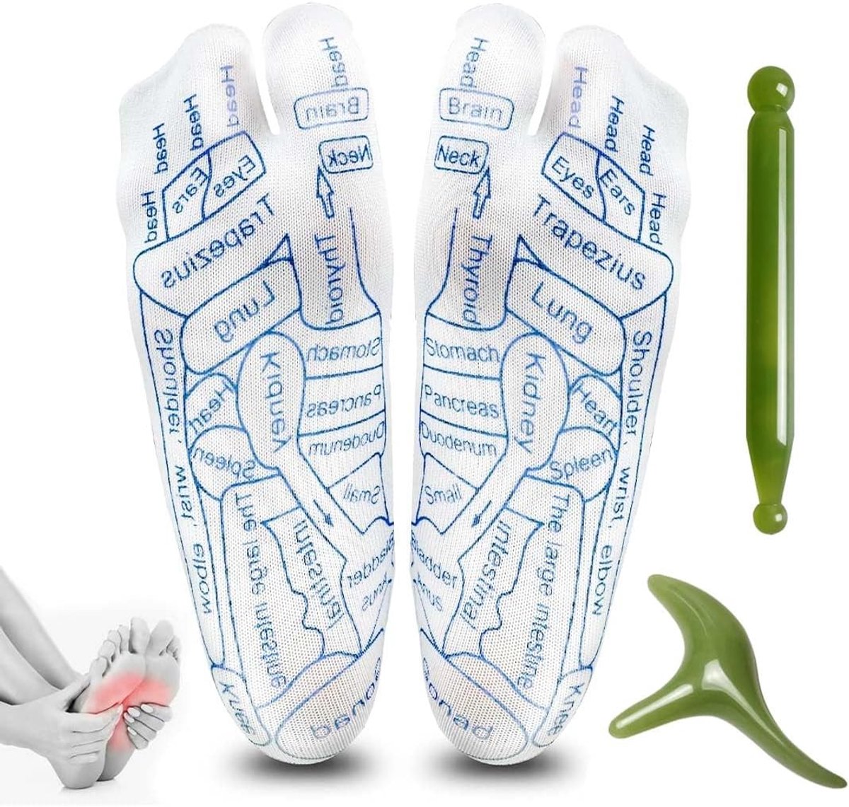 voetreflexzone-massagesokken, massagesokken, reflexologie sokken met massage-tool, voetmassagesokken