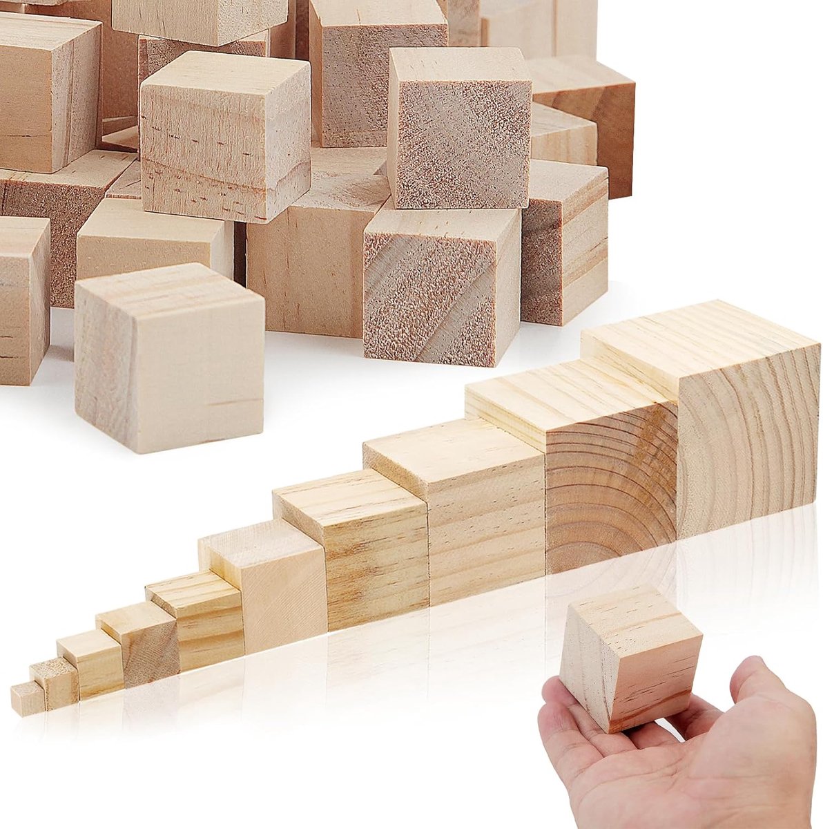 30 stuks houten blokken 30x30x30mm Kleine houten blokjes Houtblokken Kanthout Houtblokken Blanco voor Ambachten Wood Cubes Speelstenen Houtblokken Houtsokkel Blokjes Hout voor Hout DIY Schilderen