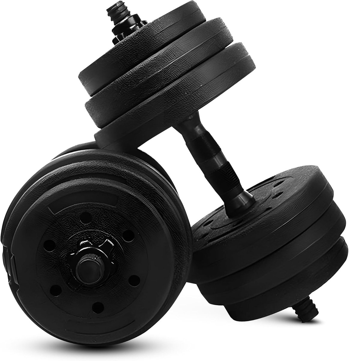 Gewichten voor Krachttraining - Halterset voor Home Gym - Dumbellset van Kunststof - Zwart
