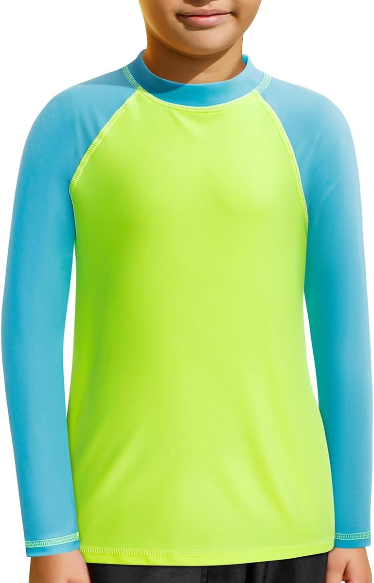 UV-zwemshirt voor kinderen, UPF 50+, zwemshirt voor jongens, lange mouwen, sneldrogend, rashguard voor jongens, maat 104-158