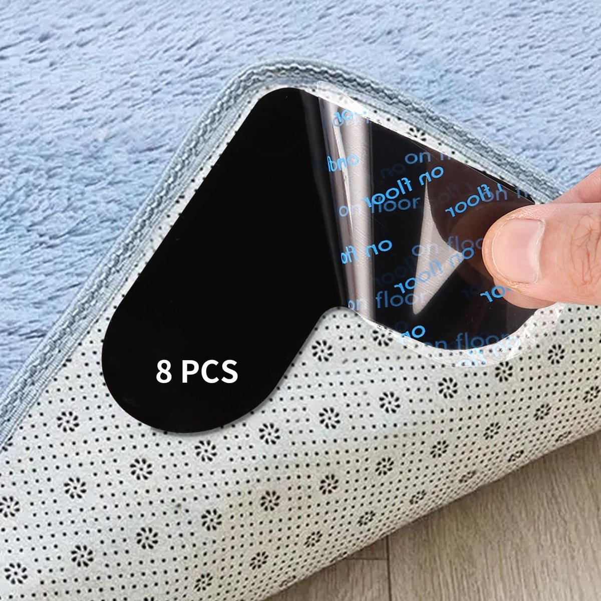 8 stuks antislipmatten voor tapijt, wasbare en herbruikbare antisliponderlegger, tapijt antislip onderlegger, hartvormig antislipmat voor tapijten en matten