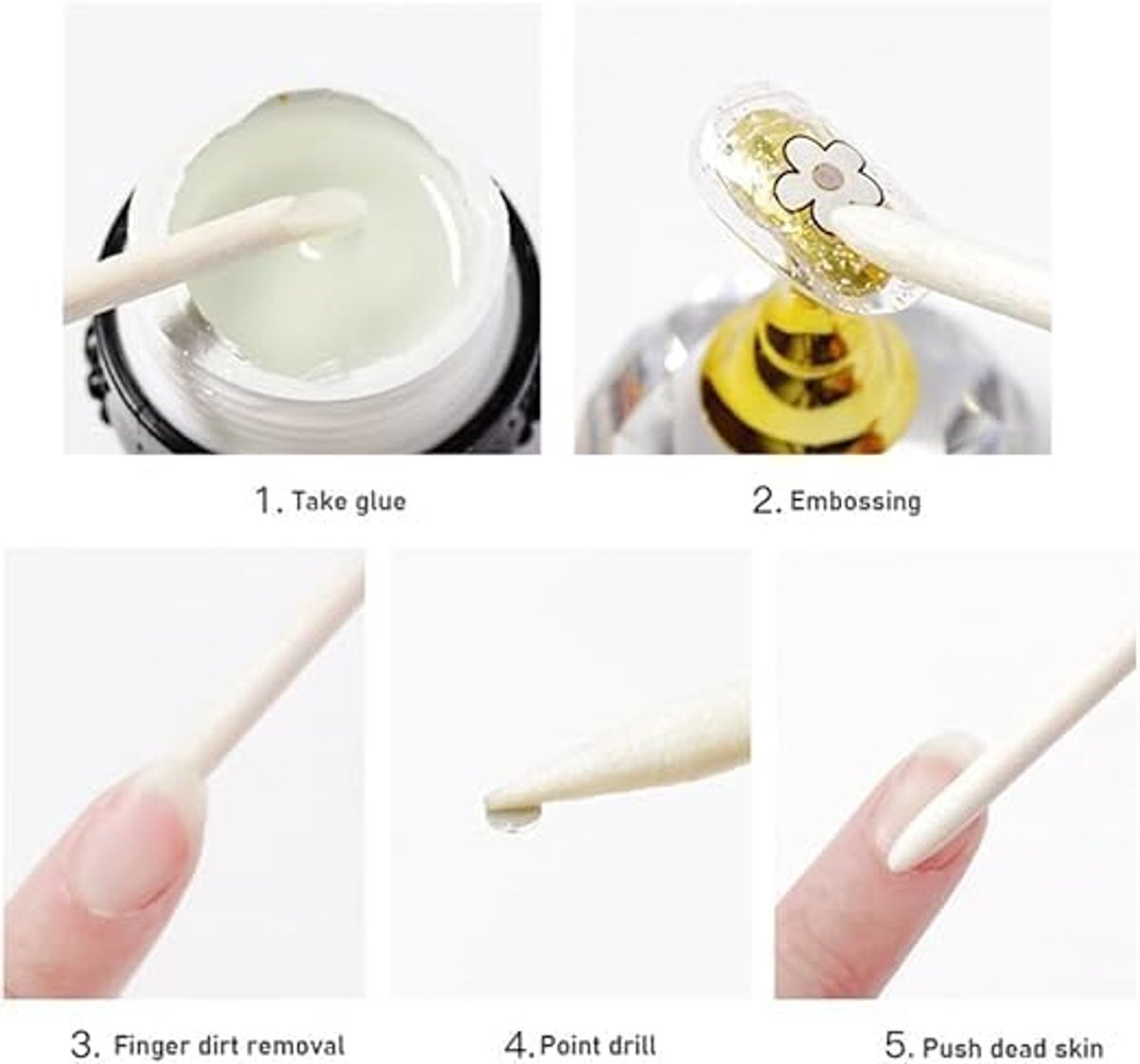 Nagelriemstokjes van sinaasappelhout, 100 stuks, instrument voor manicure en pedicure
