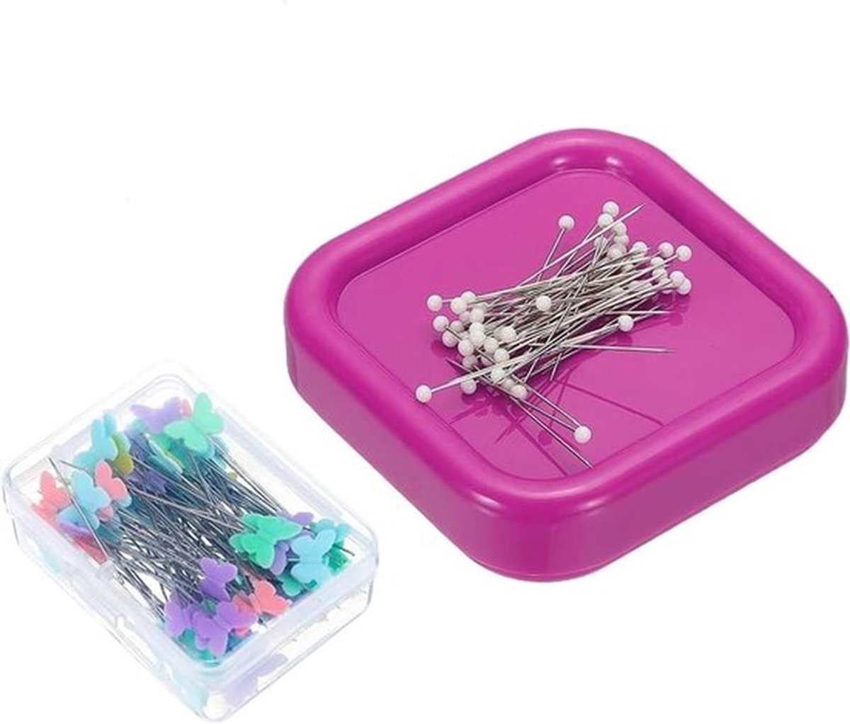 Magnetische Naaldenhouder met Naaldenpad en 200 Quilting Pins - Handige Accessoires voor Naai- en Knutselprojecten, Ideaal voor Quilten en Borduren