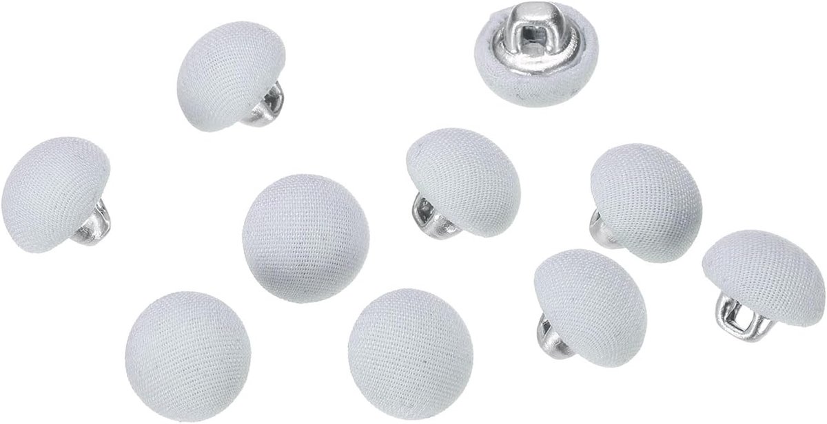 Knopen, 10 mm, metalen schacht, ronde ogen, stoffen knopen, knutselknopen, vervangingsknoppen voor doe-het-zelf voor naaien, kleding, pakken, mantels, blouses