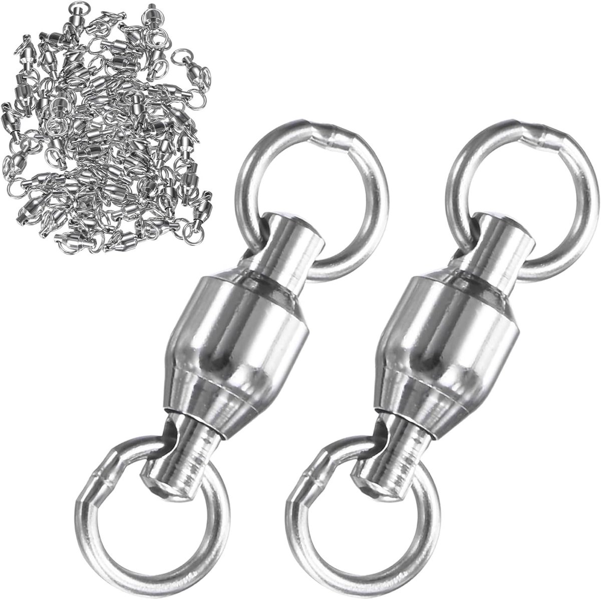 Wartels, 4 # 0,91 inch (23 mm) roestvrij staal lokken leider lijn connector voor vissen/zoutwater/zoetwater, hoge sterkte gelaste ring [zilver]