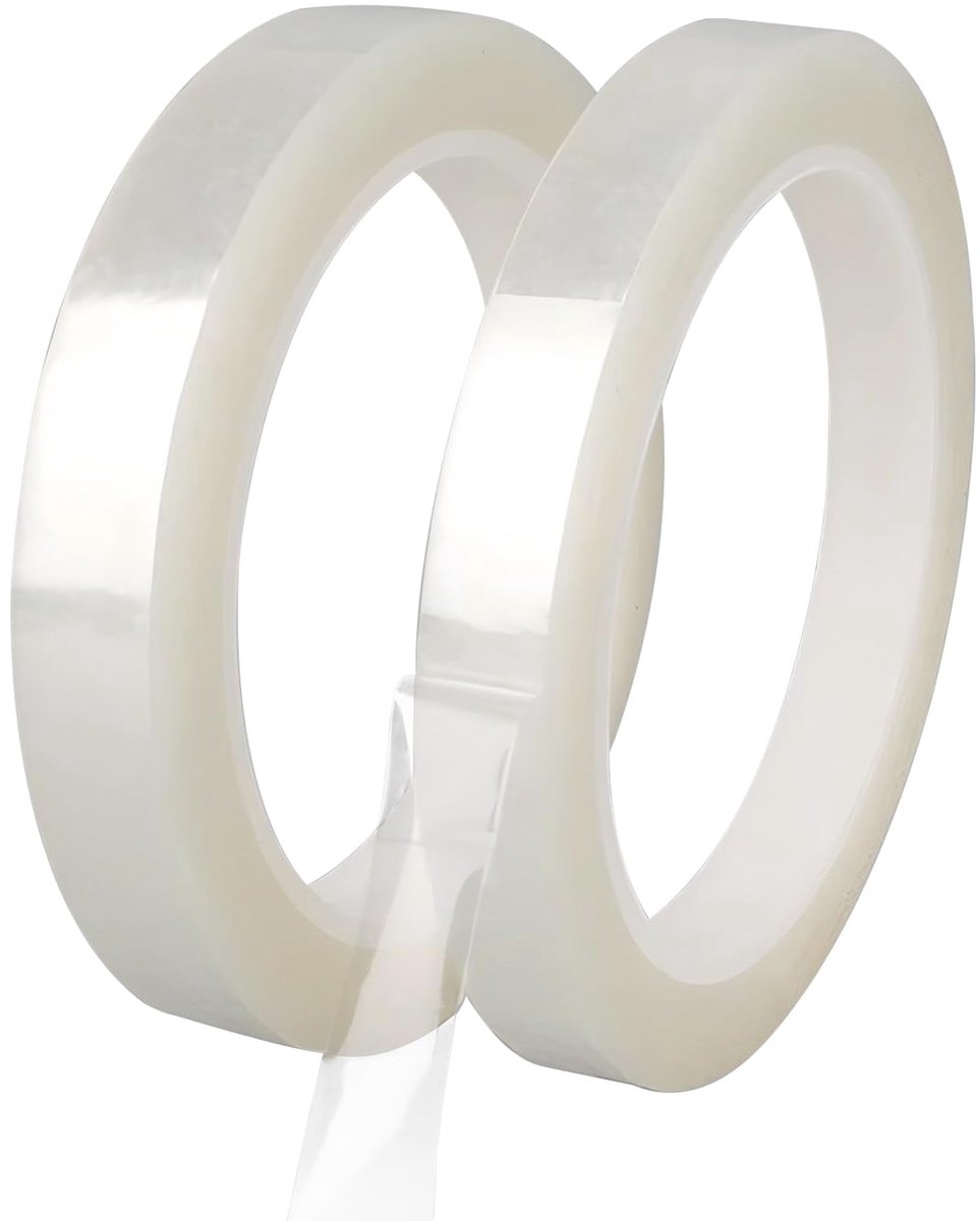 Isolatietape, 15 mm x 66 m Positioneringstape Mylar Tape, Zelfklevend Tape voor Whiteboard, Etiket, Decoratie, Transparant