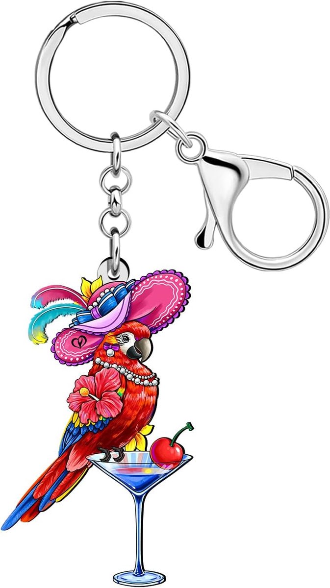 Leuke Hawaiiaanse Tropische Papegaai Sleutelhanger Accessoires Vogel Geschenken Voor Vogelliefhebbers Vrouwen Meisjes Rugzak Tas Charm