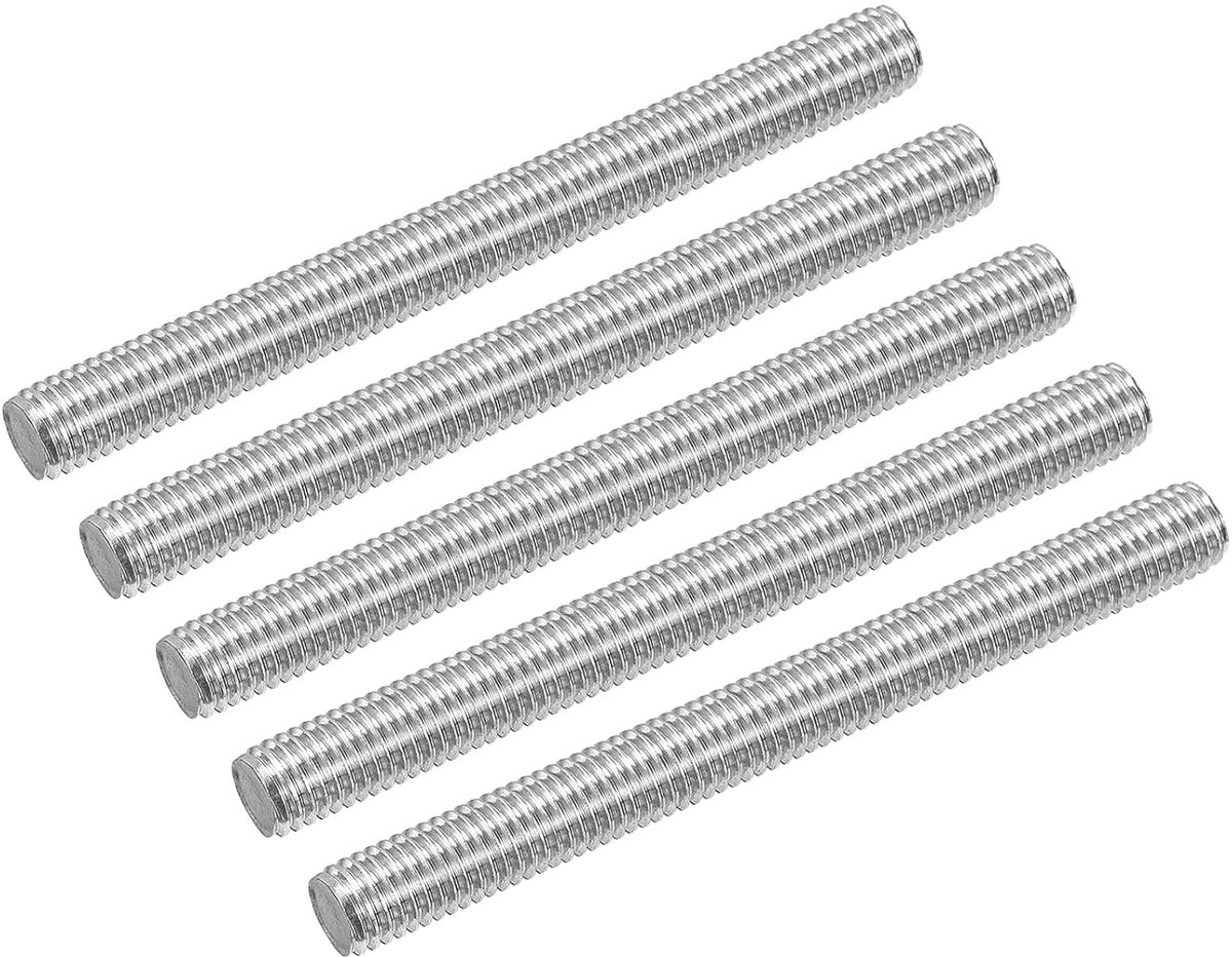 10 stuks M8 x 80 mm volledige schroefdraad stang 304 roestvrij staal rechtse schroefdraad staven voor ankerbouten, klemmen, haken en U-bouten, 1,25 schroefdraadhelling