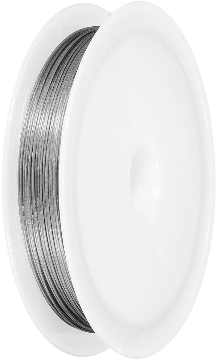 18 m parelsnoer met 7 strengen, met nylon gecoate roestvrijstalen draad voor het maken van sieraden, armbanden, halskettingen, zilver
