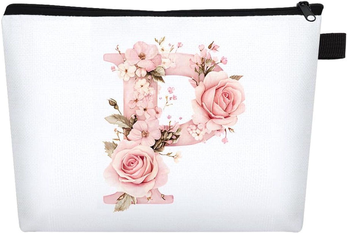 make-uptas A-Z, kleine make-uptas voor vrouwen, verjaardagscadeau voor vrouwen, verloving bruidsmeisjes accessoires, cadeau vriendin verjaardag, reisetui meisjes, P, geen