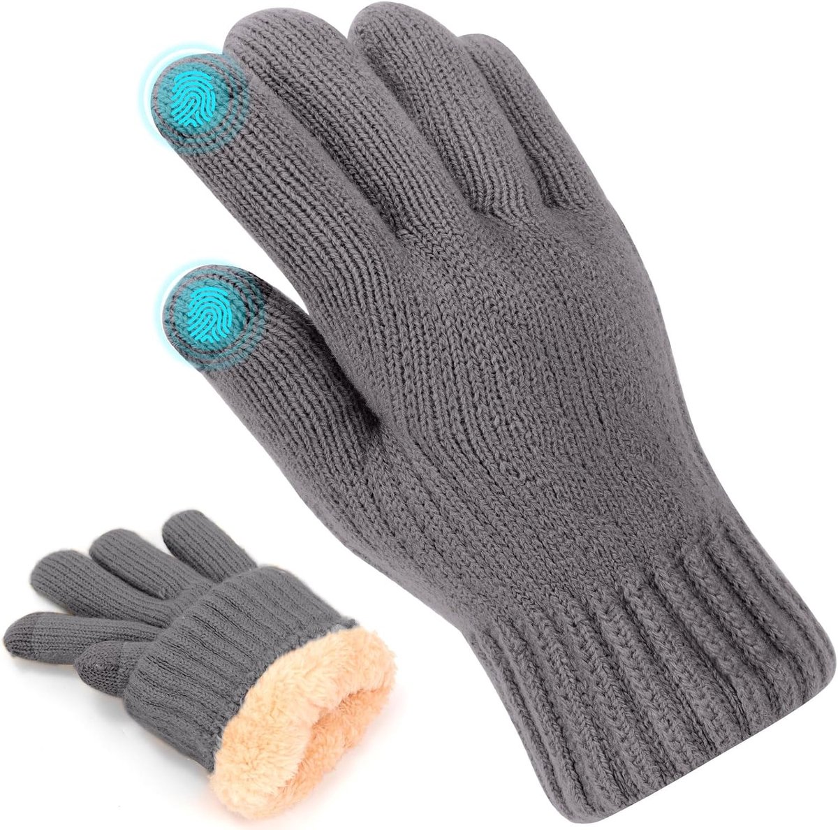 Handschoenen Thermische Warme Knit Touchscreen Handschoenen voor Vrouwen Zachte fleece gevoerde handschoen voor ski毛n Running