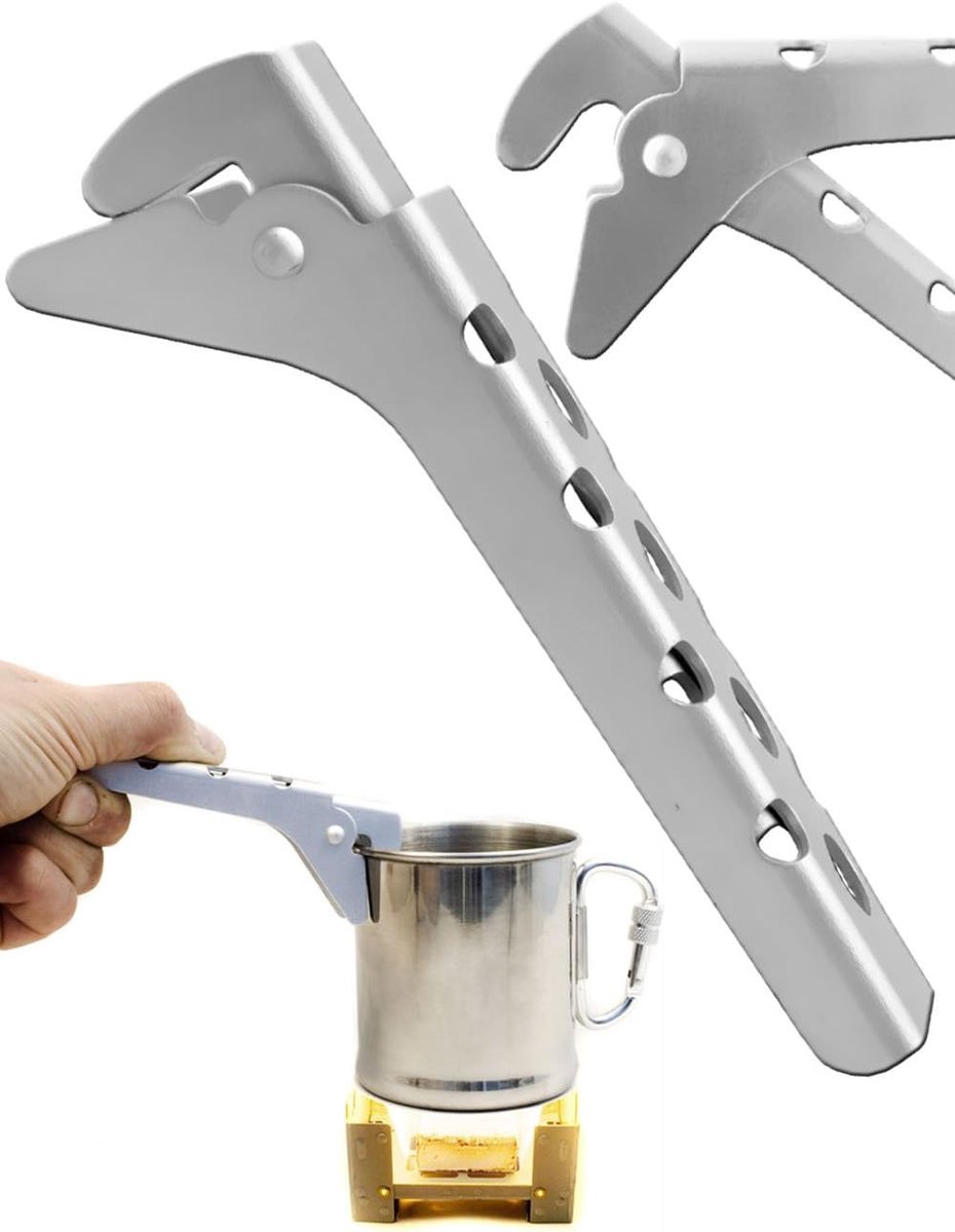 houder tang voor stoven, potten en bekers, 12,5 cm, aluminium