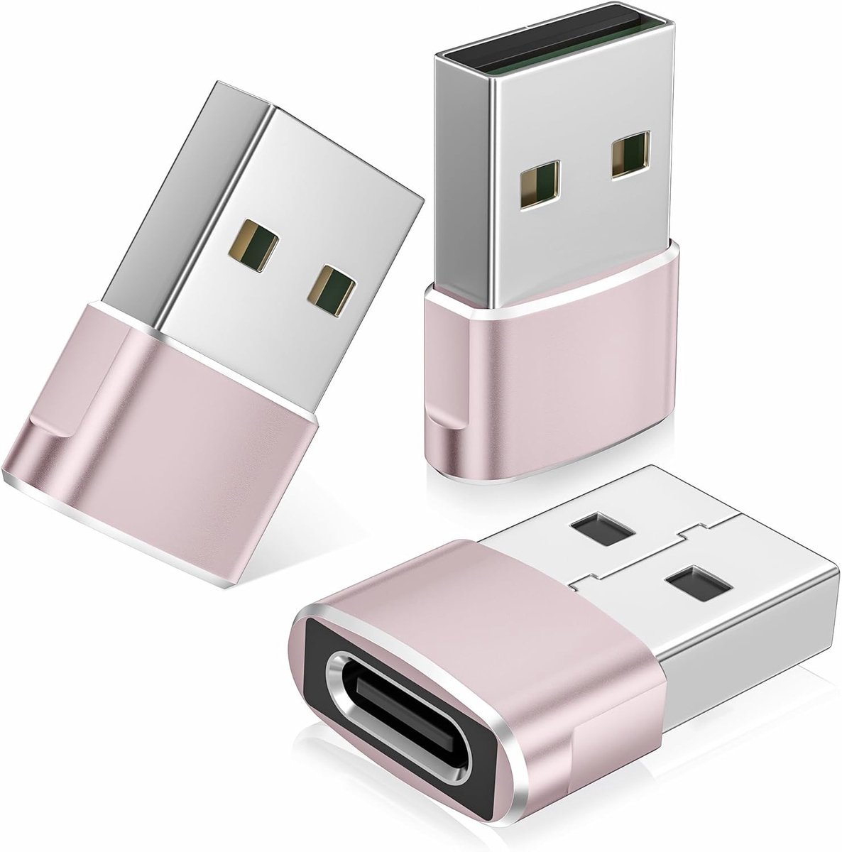 USB naar USB C Oplaadadapter voor iPhone 17 17e Pro Max 16 15 | Type C Vrouwelijk naar USB A Mannelijk Adapter Converter voor Apple Watch 11 10,AirPods 3,iPad mini Air,Samsung Galaxy S25 26