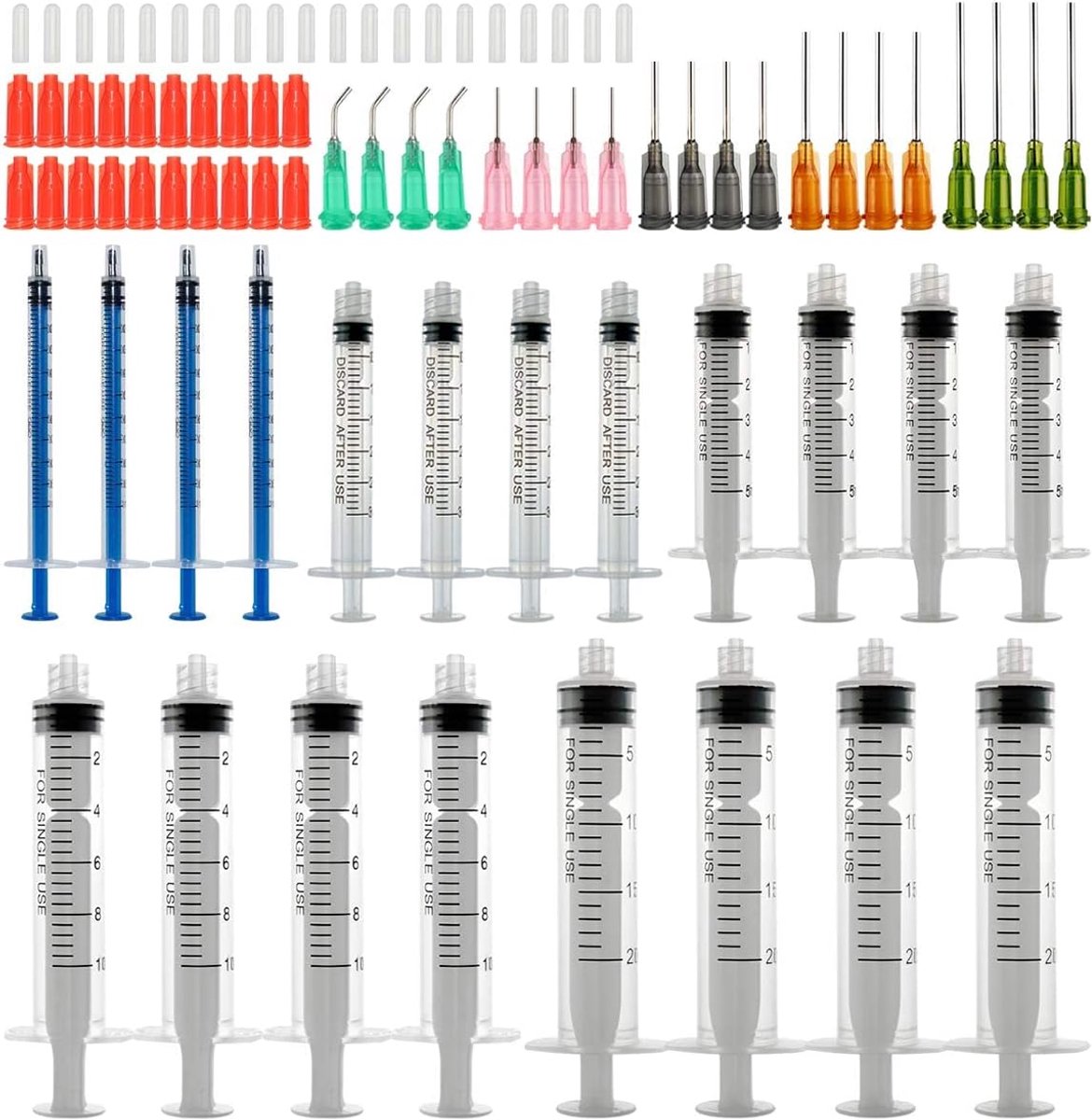 1 ml, 3 ml, 5 ml, 10 ml, 20 ml spuitkit met stompe naald met 14 g, 15 g, 16 g, 18 g, 20 g stompe naalden en spuitdop voor industrieel gebruik van ambachtelijke lijm
