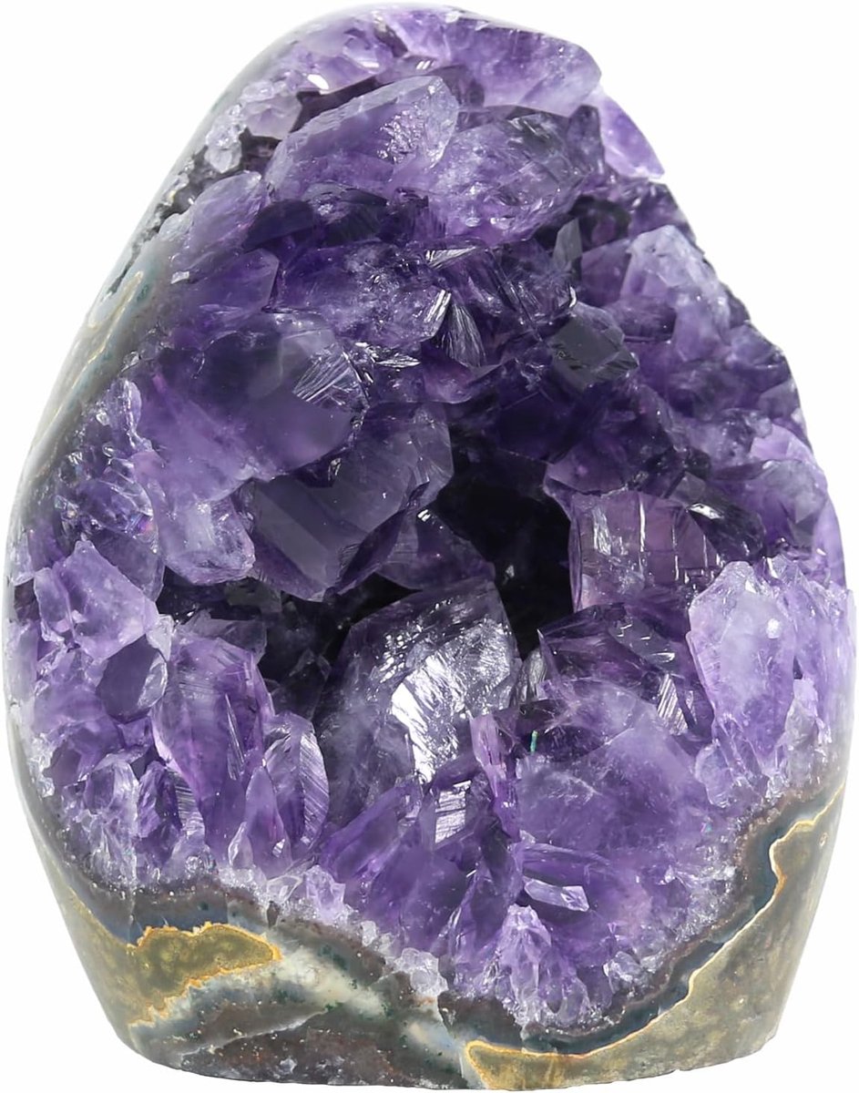 Crystal Rock, echte amethist steen, amethyst kristal cluster geode, paarse kristallen en helende stenen (0,5 kg)