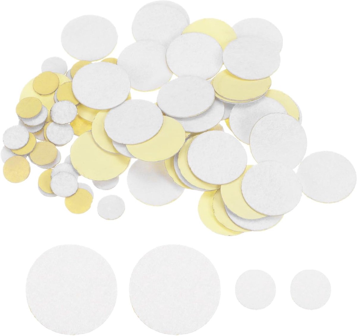 Set met ronde cirkels van vilt, 12/25 mm 15/32"/1" Knutselstickers van vilt, voorgesneden mini-cirkels van vliesvilt voor projecten, naaien, afwerking, wit
