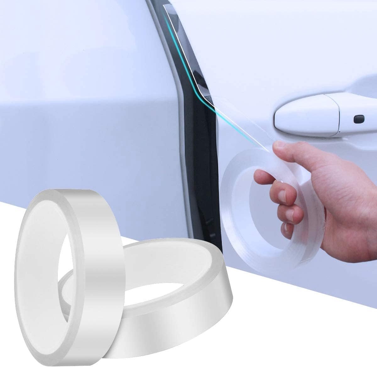 Randbescherming voor autodeur, transparant, 3 cm x 10 m, universele autobeschermfolie, lakbeschermingsfolie, autodeurbescherming, instapstripbescherming, autobumperbescherming