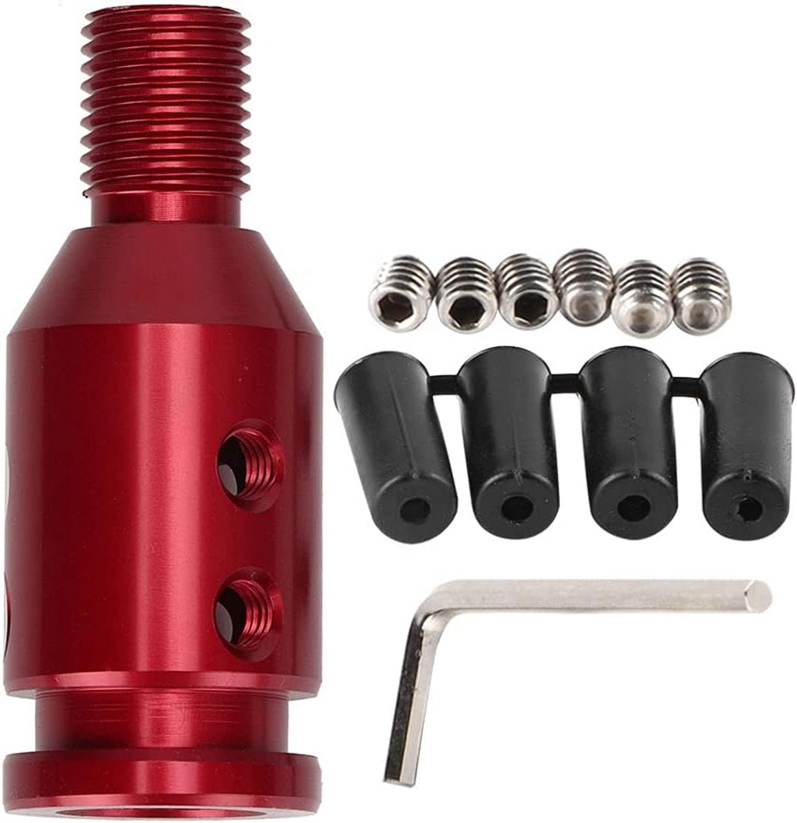 pookknopadapter, universele M12x1.25 aluminium autopookknopadapter voor schakelaars zonder schroefdraad(Rood)