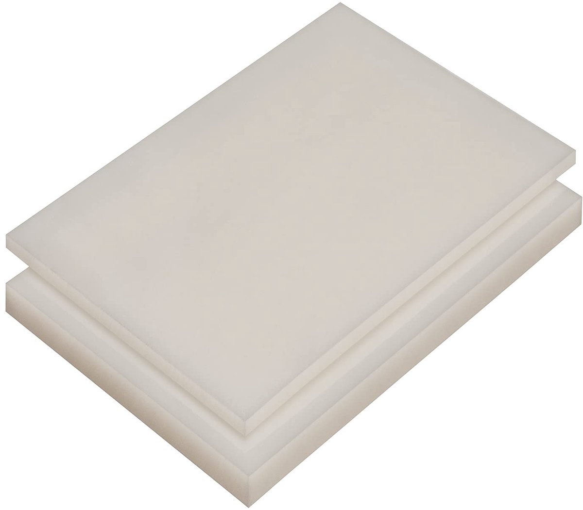 PE-HD-plaat, wit, natuurlijk, 2-15 mm, verschillende formaten, op maat gezaagd, 2 stuks, 20 x 30 cm, 10 mm