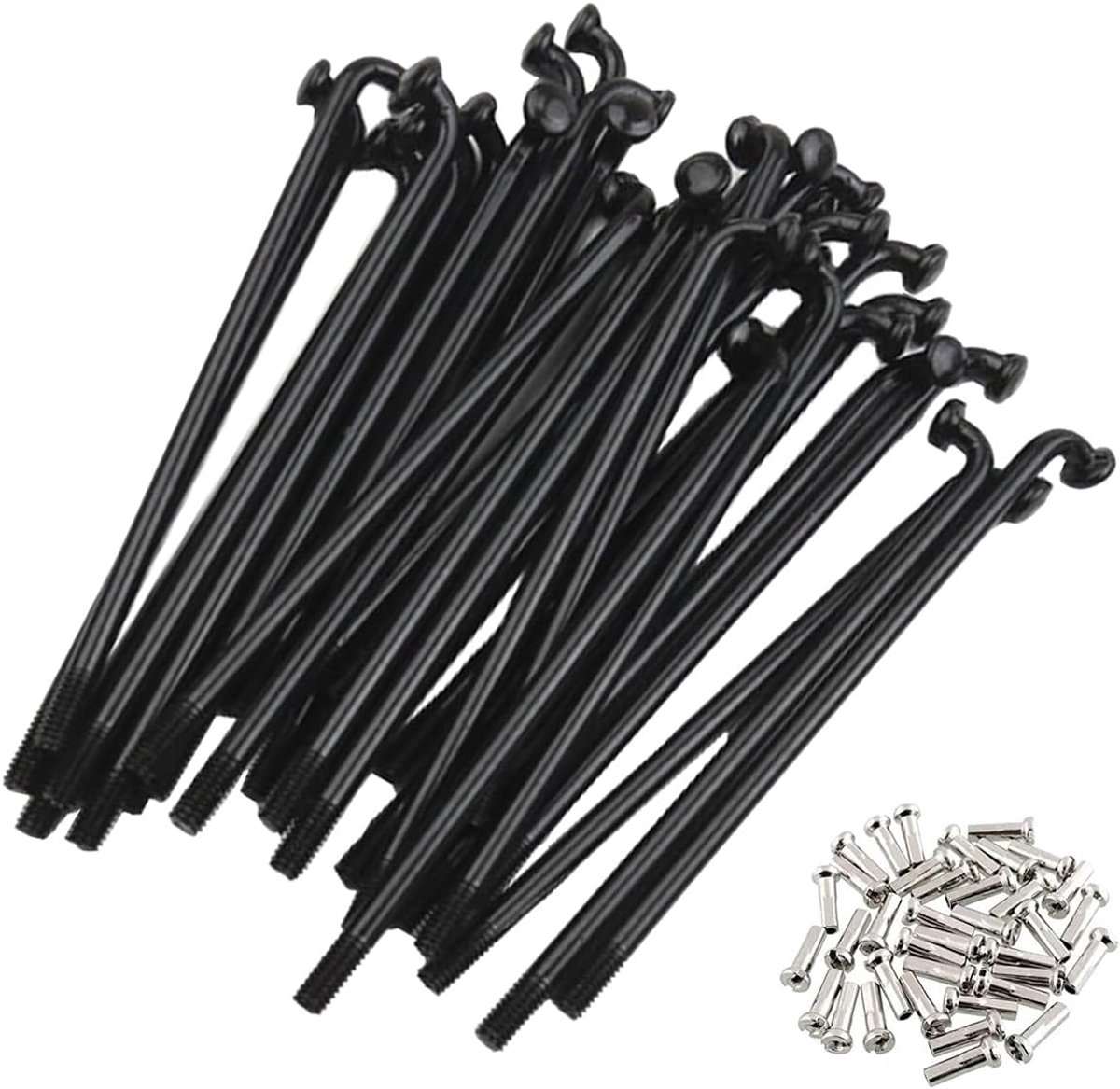 Spaken 12G Staal Met Koperen Cap E-Bike Driewieler Wiel Meerdere Maten 28pcs Zwart