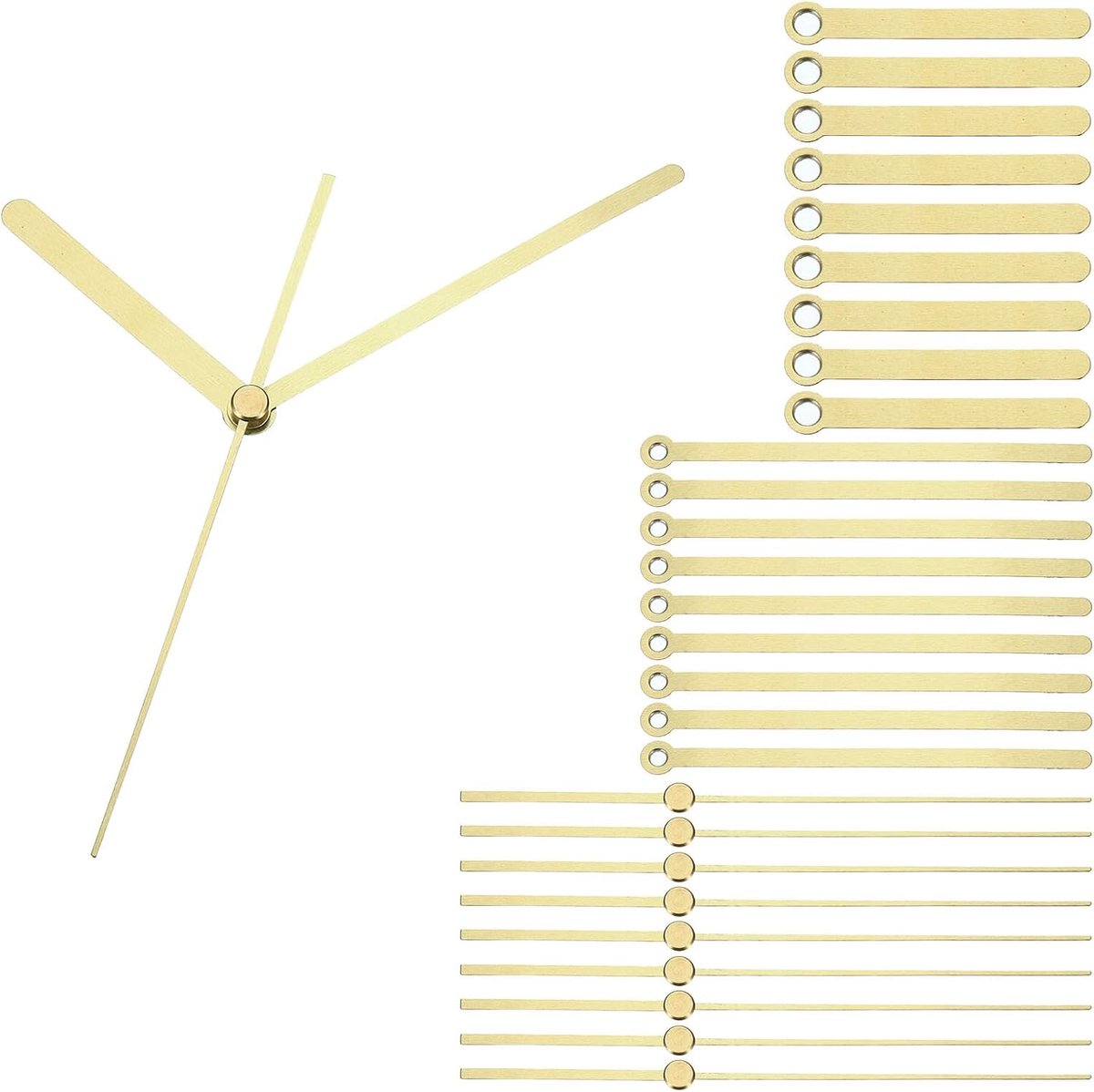 Handen Kit, 10 Set Klok Mechanisme Beweging Aluminium Wandklok Onderdelen Vervanging voor Reparatie DIY, Goud, A01