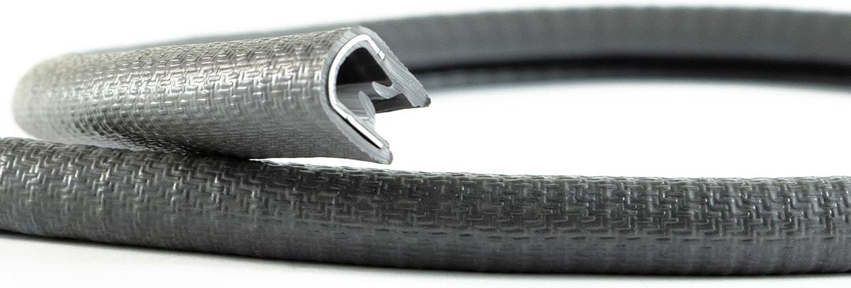 Randbescherming, 5 m, 1-4,5 mm, grijs-antraciet, houdt zonder lijm, perfect voor platen en werkbescherming, beschermt en ontscherpt randen, topindustriële kwaliteit, Made in Germany