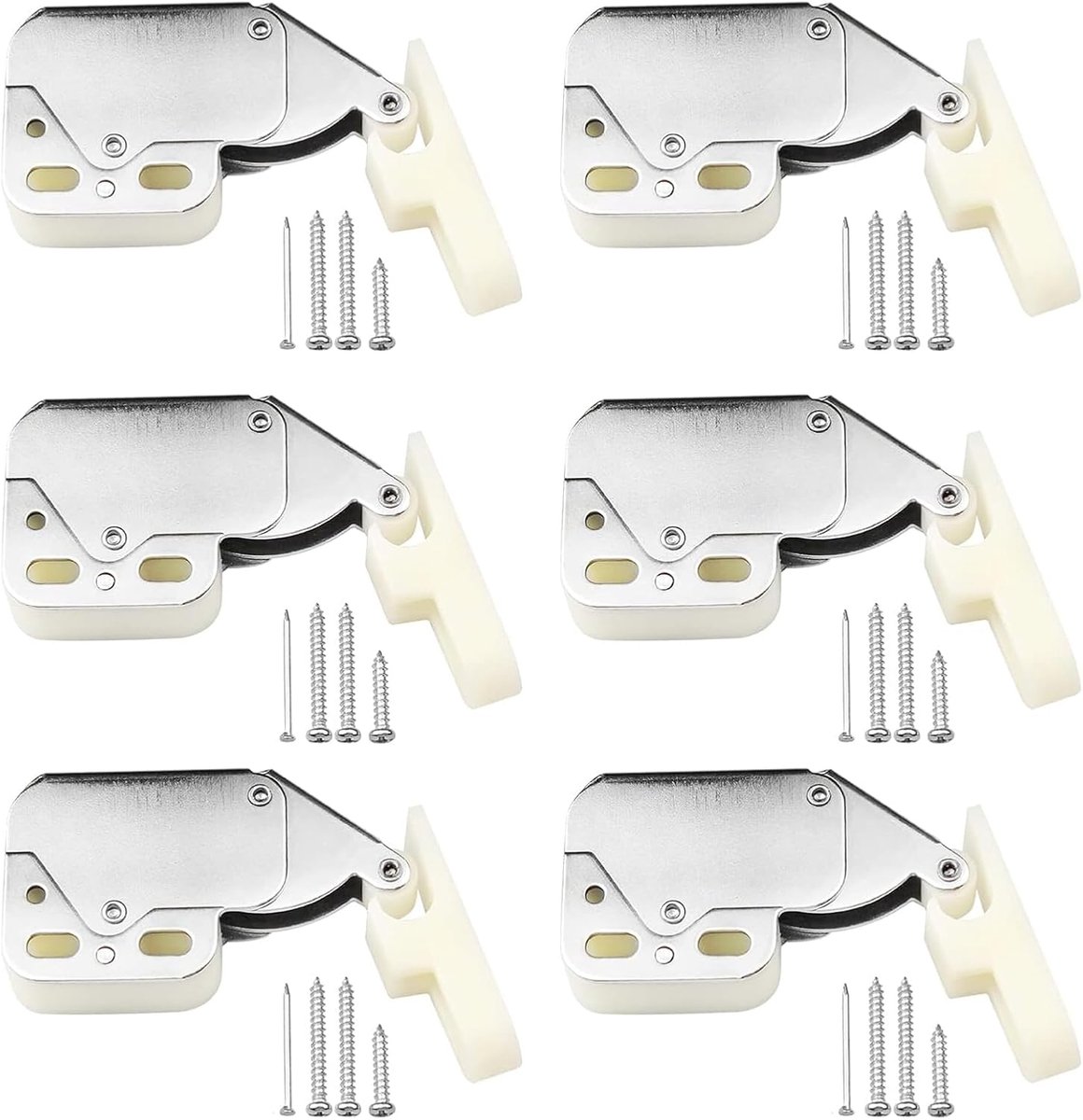 6-delige Touch Catch Latches Mini Latches Automatische Veervangst met Schroeven voor Druk om Kastdeuren te Openen