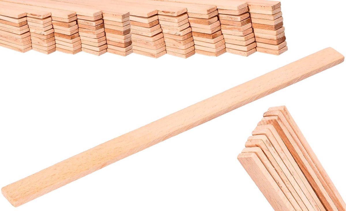 Houten verfroerstaaf - 300 mm - Natuurlijke en duurzame houten roerstaaf voor diverse verfsoorten, vernissen, beitsen - Ergonomische handgreep - gemakkelijk mengen