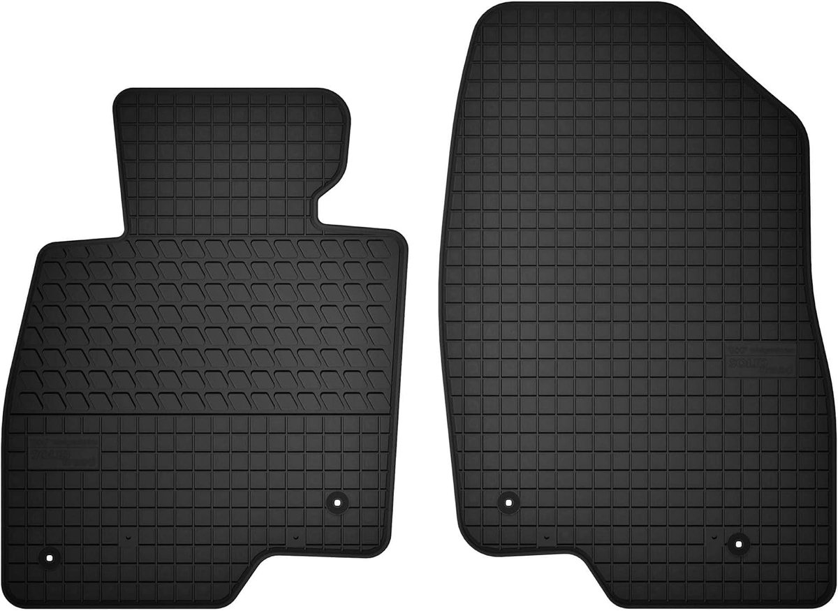 rubberen matten voorzijde compatibel met Mazda 3 III (BM) (2013 tot 2018) - 2-delige set zwart perfect passende vloermatten