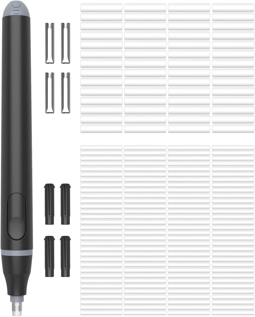 Elektrisch gum met 220 navullingen - 2 gummaten 2,3mm en 5mm - automatisch en draagbaar - SnelShoppen
