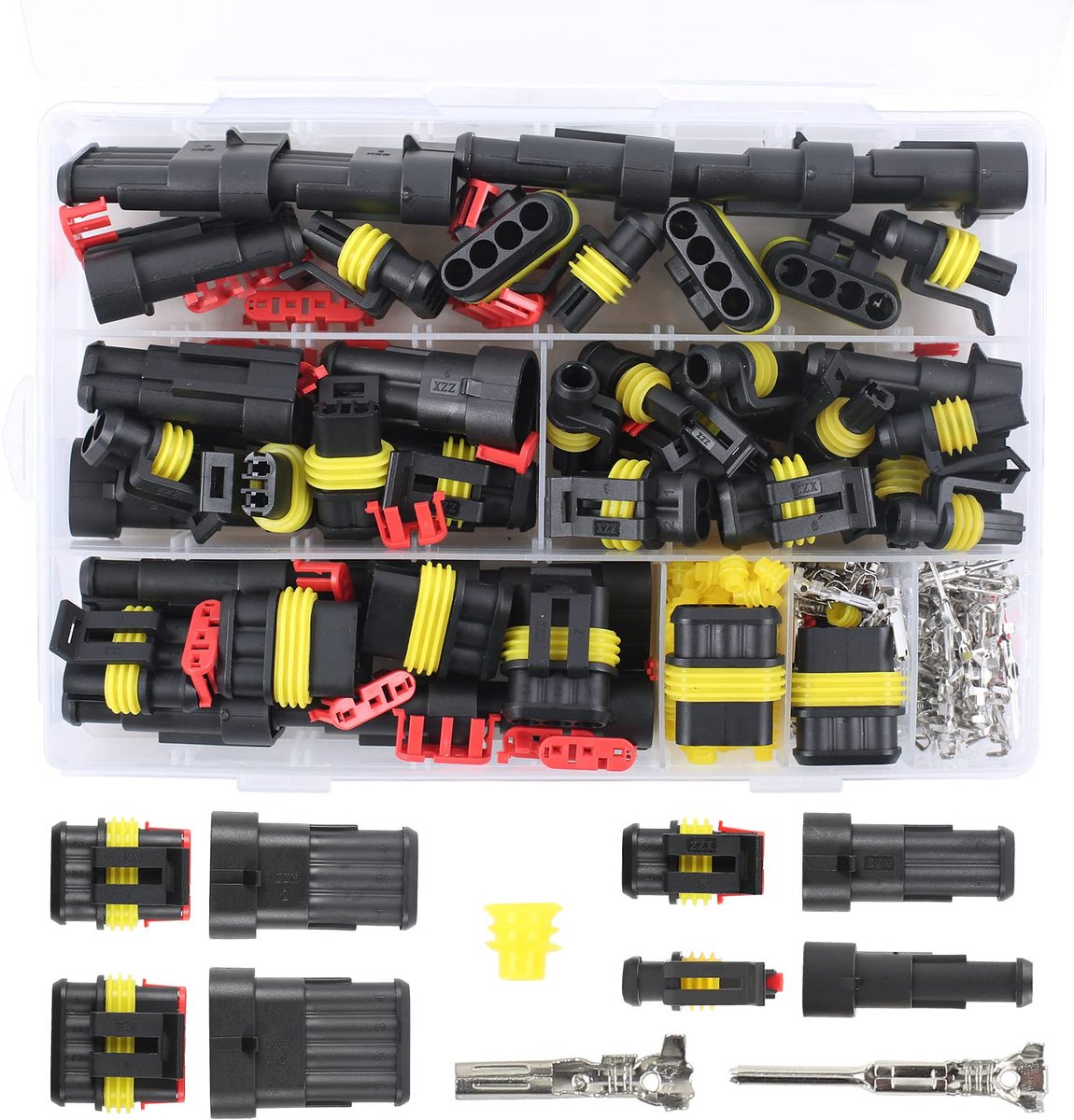 longziming -352 Delige Auto Kabel Connector Set – Waterdichte KFZ Kabelverbindingen met Zekeringen – Elektrische Stekkers voor Auto, Motor, Camper en Boot – Kabelklemmen voor 0,5-1,5 mm² Bedrading