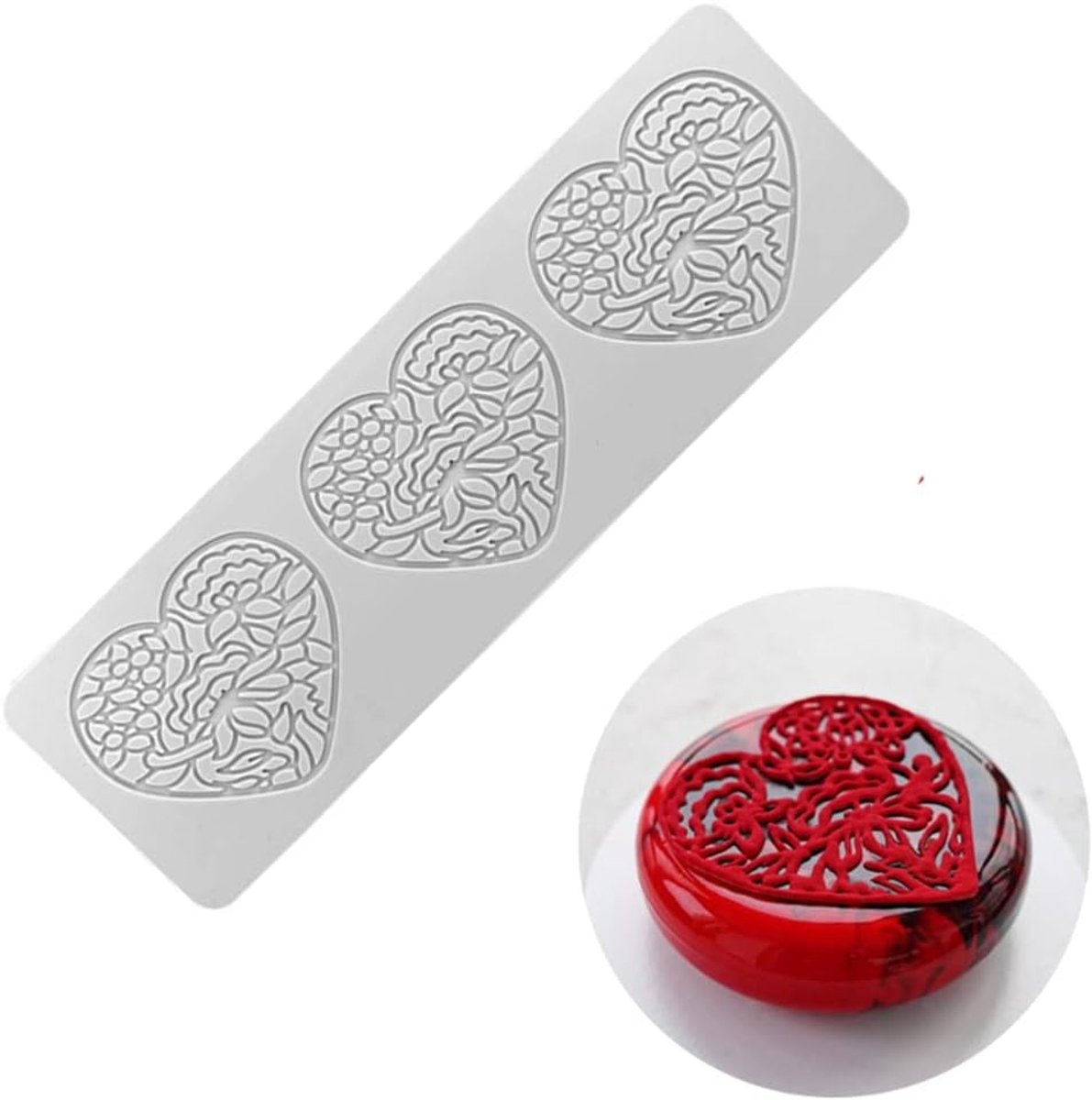 3D Holle Blad Fondant Kant Mal Multi Bladeren Bloem Snoep Mal Chocolade Suiker Ambacht Taart Decoratie Cupcake Top (F Love_24,2 * 7,9 * 0,3 cm)