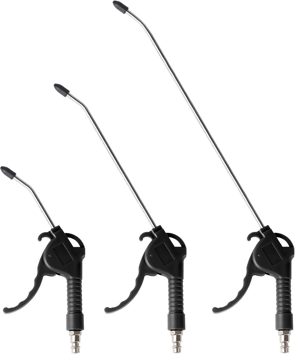 3 X Persluchtpistool Blaaspistool Perslucht 95mm 295mm 490mm Blaasbuis Luchtdrukpistool Compressor Luchtpistool met 1/4" aansluiting Blaaspistool kunststof behuizing max. 8 bar Zwart
