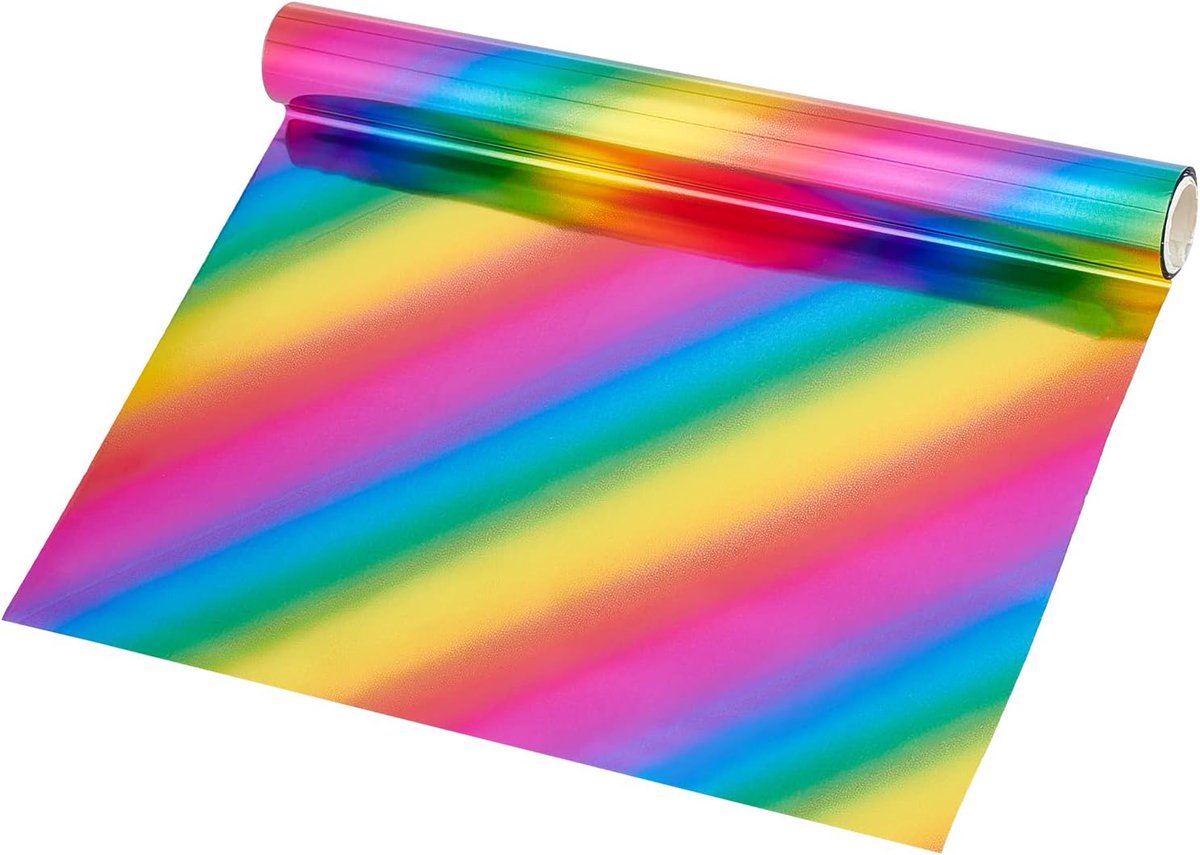 1 Rol Kleurrijk Reactief Folie 16.4ftx7.7in Metaalglans Transferfolie Papiervellen voor Laserprinter+Laminator DIY Handwerk, Reliëfdruk, Scrapbooking, Kaarten, Leer DIY Decoratie