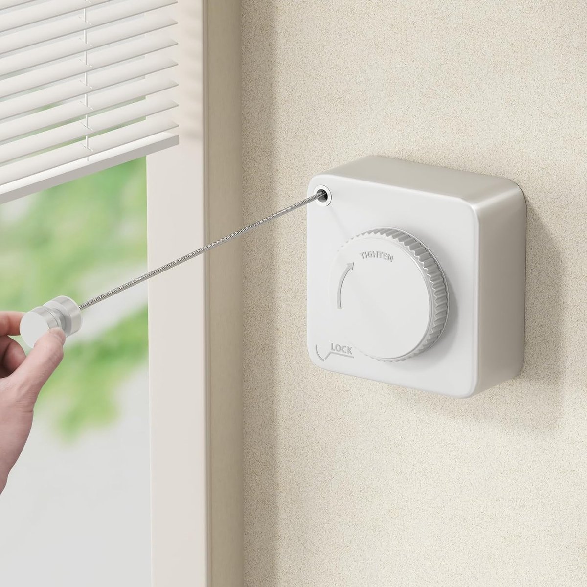 Wanddroger Intrekbare Waslijn Voor Binnen En Buiten, Uitschuifbaar Zware Roestvrijstalen Lijn, Wandmontage Niet-doorhangend, Waslijn Voor Badkamer, Balkon Waslijn 4.6m (Wit)