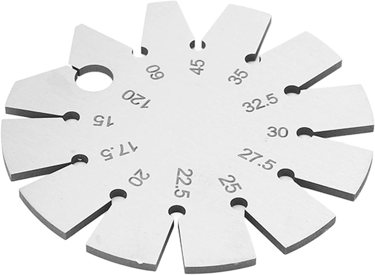 Schuine Hoekmeter RVS Schuine Randen Gradenboogbereik 15-120 Graden voor Het Meten van Mesbladen
