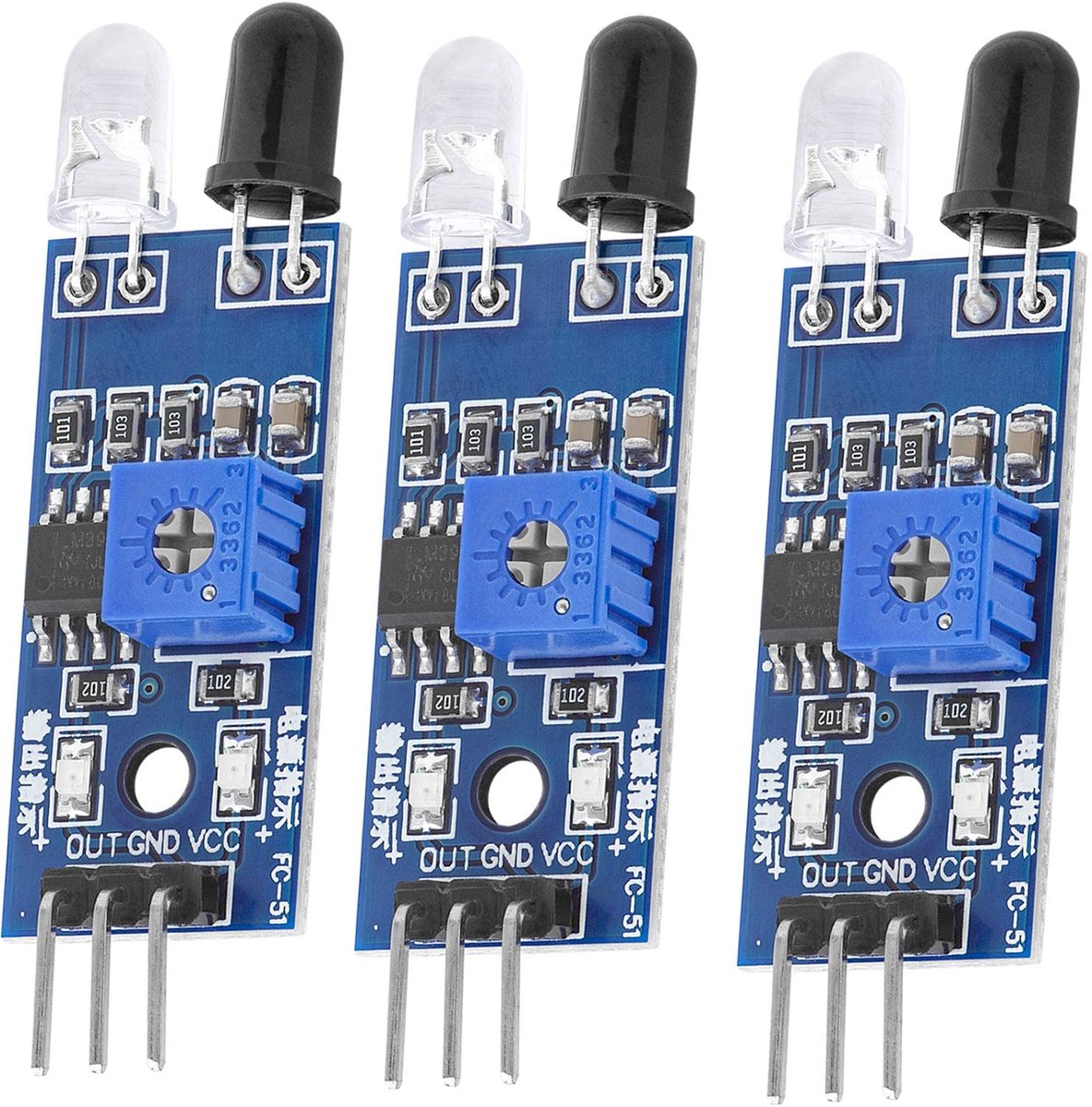 Infraroodmodule voor Obstakeldetectieafstandssensor compatibel met Arduino en Raspberry Pi Inclusief E-Book!