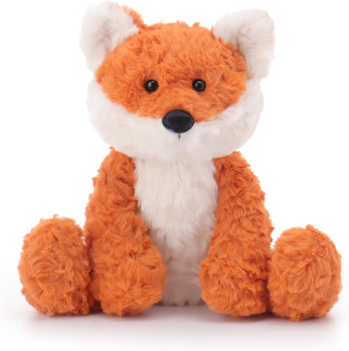Lamb Knuffeldier vos 30 cm, pluche speelgoed, pluche speelgoed voor kinderen en baby's, pluizig knuffeldier om te spelen, cadeau en te knuffelen, gezellig knuffeldier, gele vos