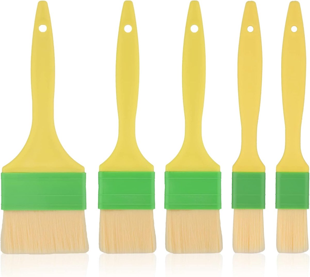 5 Stuks Rijgborstel, Multifunctioneel Voedselborstel voor Olie Boter Saus Eiervloeistof Deegborstel om te Bakken Olieborstel BBQ Borstels Keuken Barbecue Accessoires