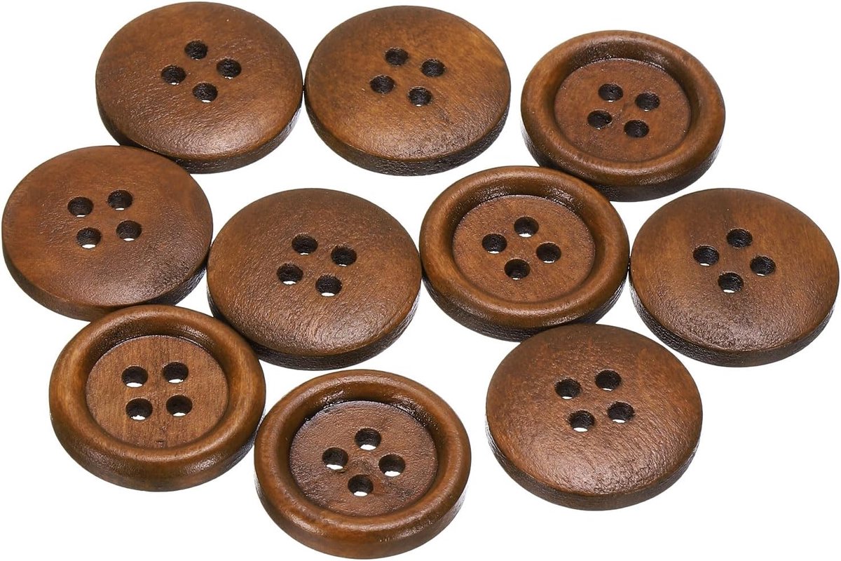 Knopen 4/5 inch (20 mm) 4 gaten ronde knopen van hout vervanging voor kleding doe-het-zelf handwerk decoratie koffie