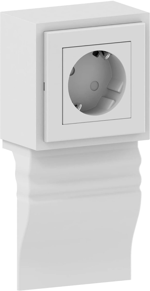 1-voudige stekkerunit voor plint "Berliner Profi" van PVC, wit